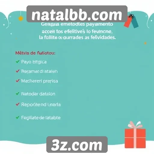 Métodos de pagamento aceitos no natalbb.com